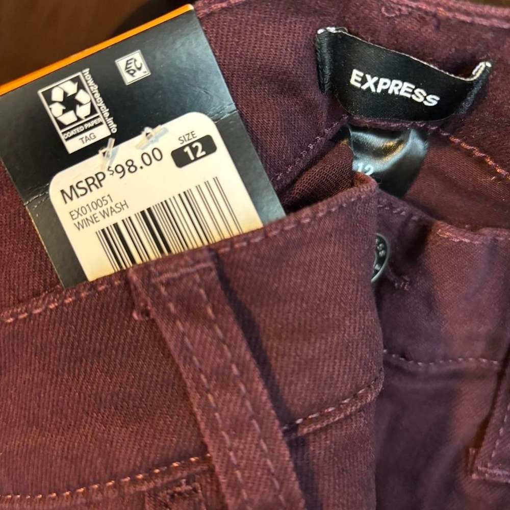 Express Women's Wine Wash Jeans Size 12 NWT MSRP $98 - Picture 1 of 5